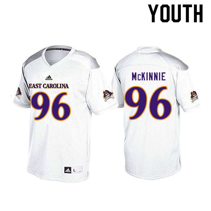 Youth #96 D'Angelo McKinnie ECU Pirates College Football Jerseys Sale-White